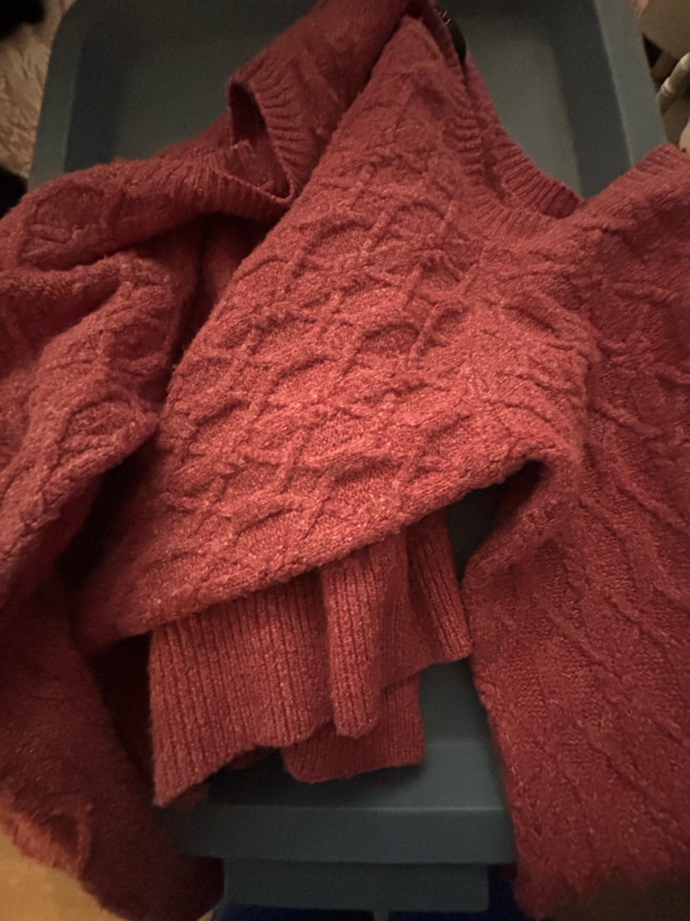 NY & Company red sweater with open sleeves